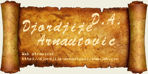 Đorđije Arnautović vizit kartica